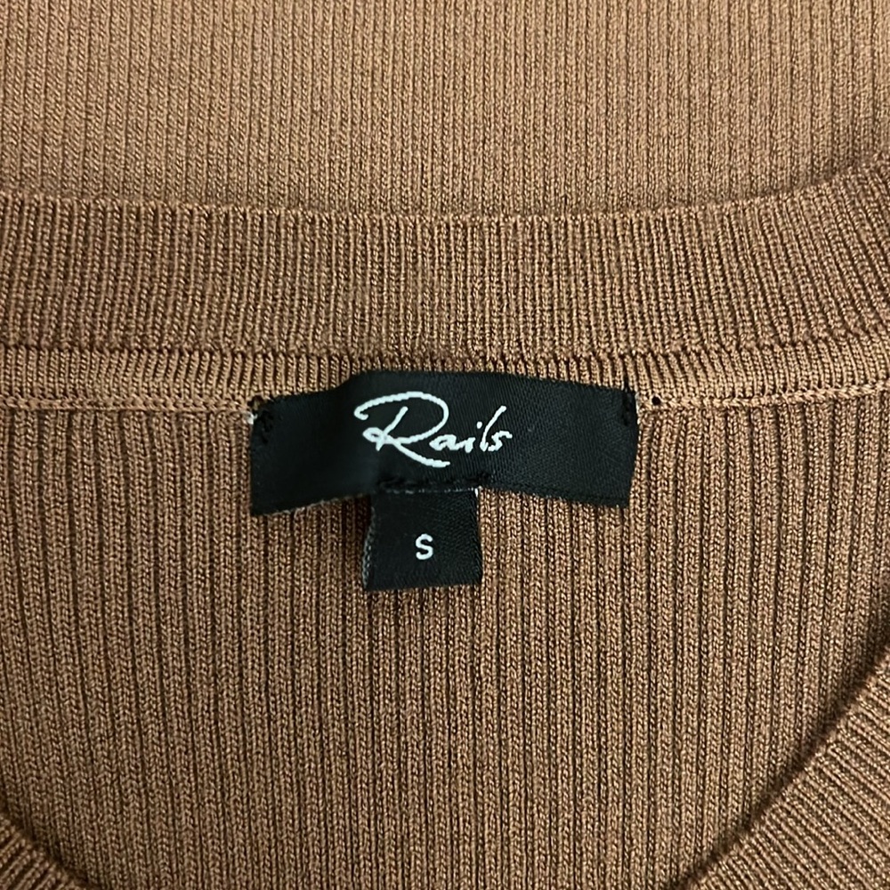 Rails Syd Rib Midi Sweater Dress Toffee Small - Picture 5 of 10